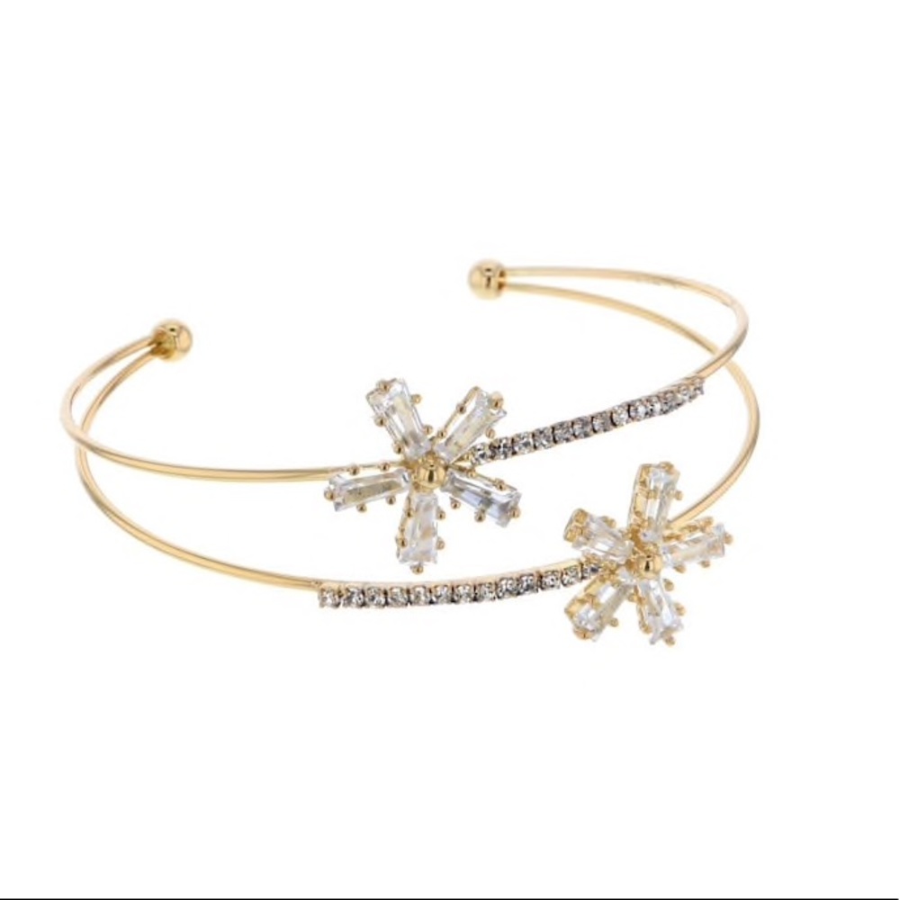 Crystal Flower Cuff Bracelet NWT